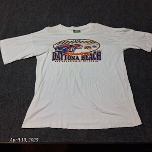 Vintage 1995 Daytona Beach Racing Capital T Shirt Size XXL White Single Stich